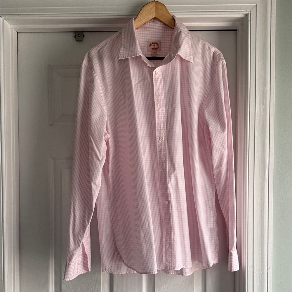 Brooks Brothers Pink Checkered Casual Shirt